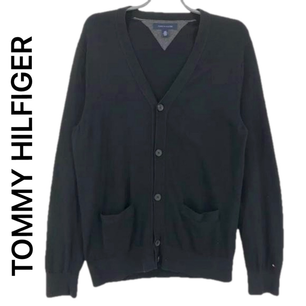 Tommy Hilfiger Unisex Preppy Navy Blue Sweater Cardigan Small
